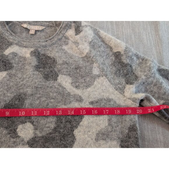 Athleta Womens Gray Camouflage Sweater Alpaca Wool Blend Long Sleeve Crewneck M - Picture 5 of 11